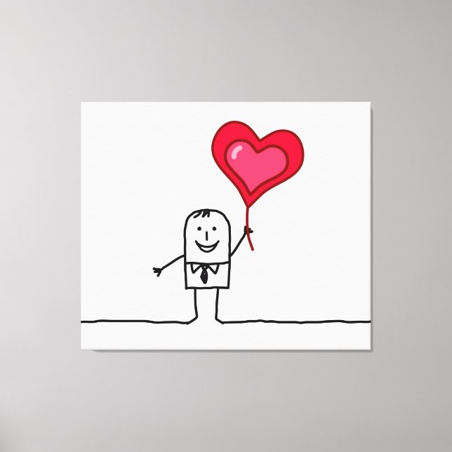 Man och hjärta canvastryck (Framsida)