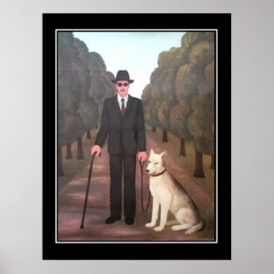 Man och hund vintageaffisch poster