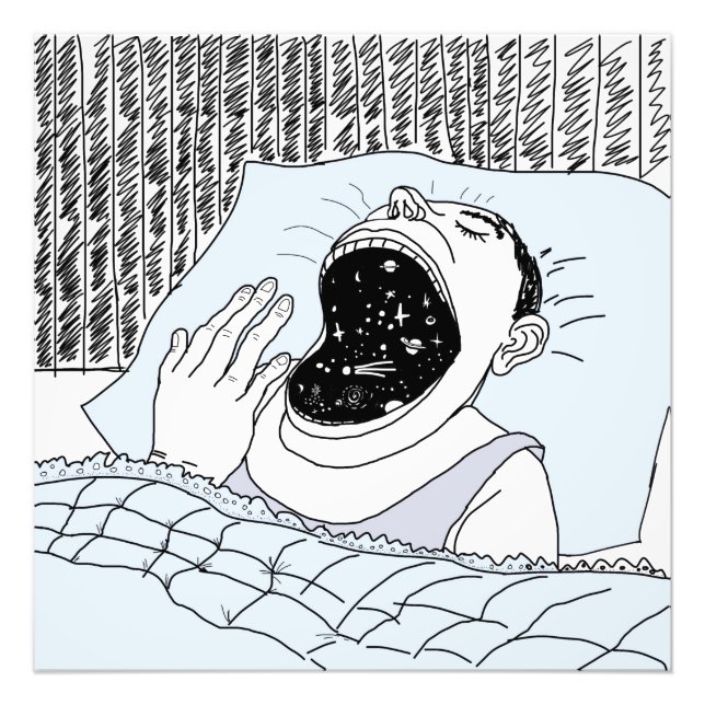 man och kosmos fototryck (Framsidan)