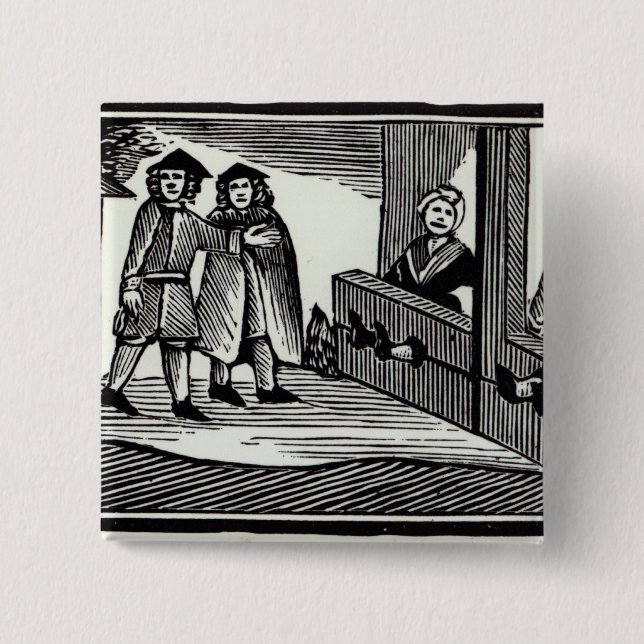 Man och kvinna i lagrarna knapp (Framsida)