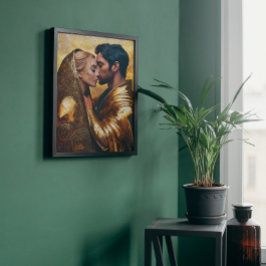 Man och kvinna i Romantic Embrace ❤️ Art nouveau Canvastryck