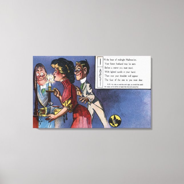 Man och kvinna par i Candlelight Canvastryck (Framsida)