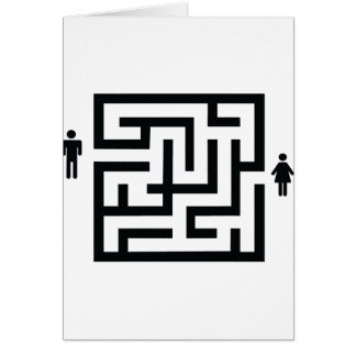 man- och kvinnalabyrintsymbol hälsningskort
