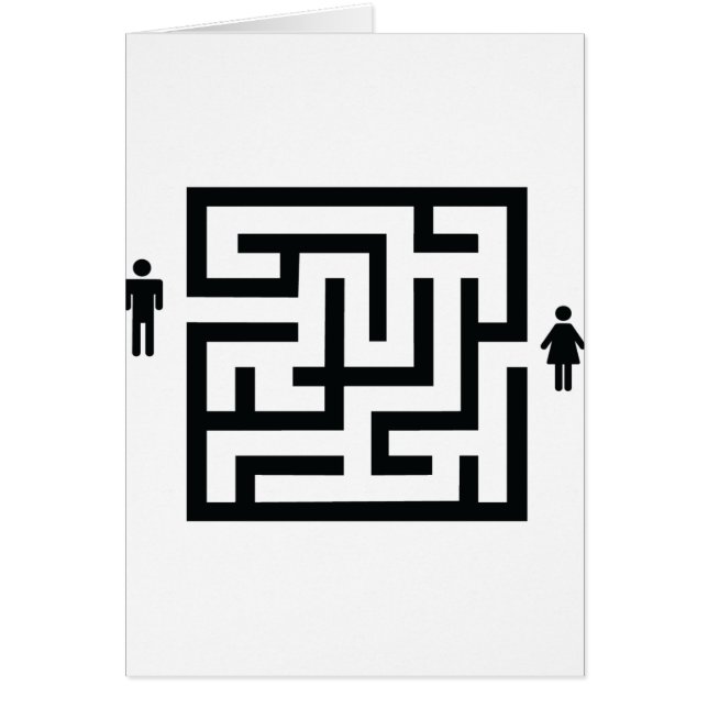man- och kvinnalabyrintsymbol hälsningskort (Framsidan)