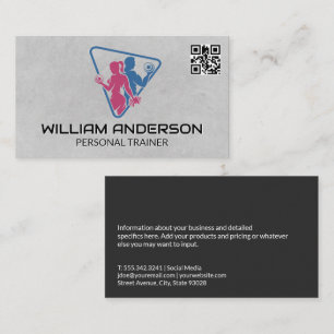 Man och kvinnor som arbetar ut QR-kod Visitkort