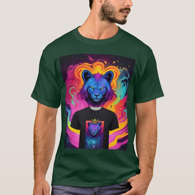 man och lejonflicka t shirt (Framsida)
