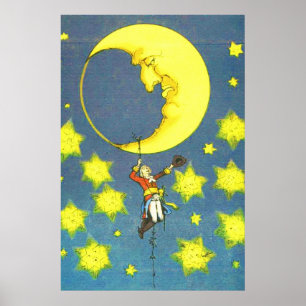 Man och månen poster