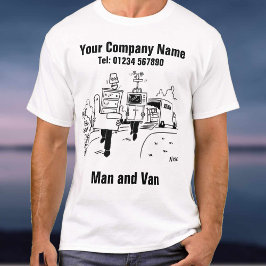 Man och skåpbil för uthyrning för att anpassa t shirt