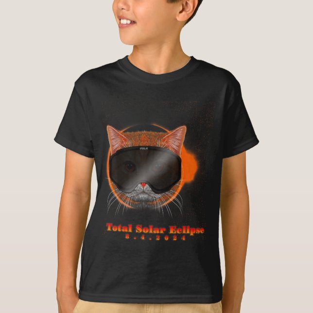 Män Och Solförmörkelse 8 4 Katt T Shirt (Framsida)