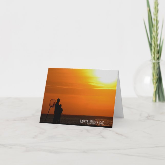 Man och son silhuette vid solnedgången kort (Framsida)