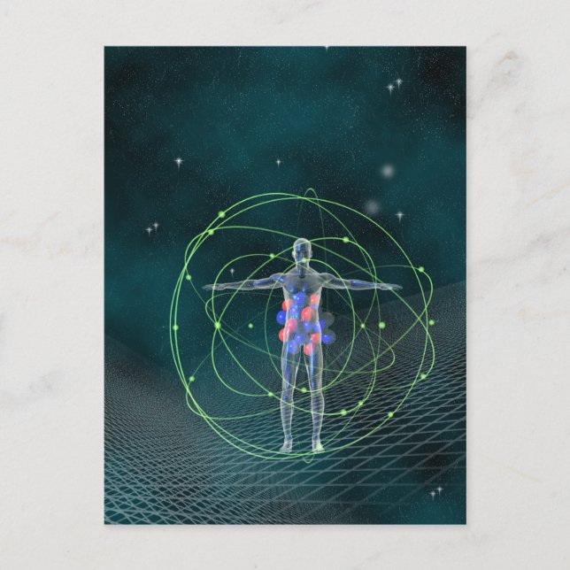 Man och Universe vykort (Framsida)