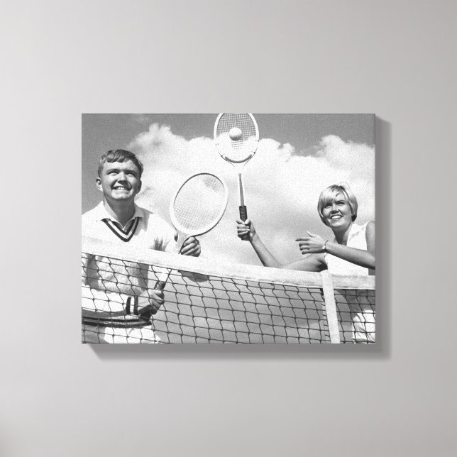 Man och Woman Plstickande tennis Canvastryck (Framsida)