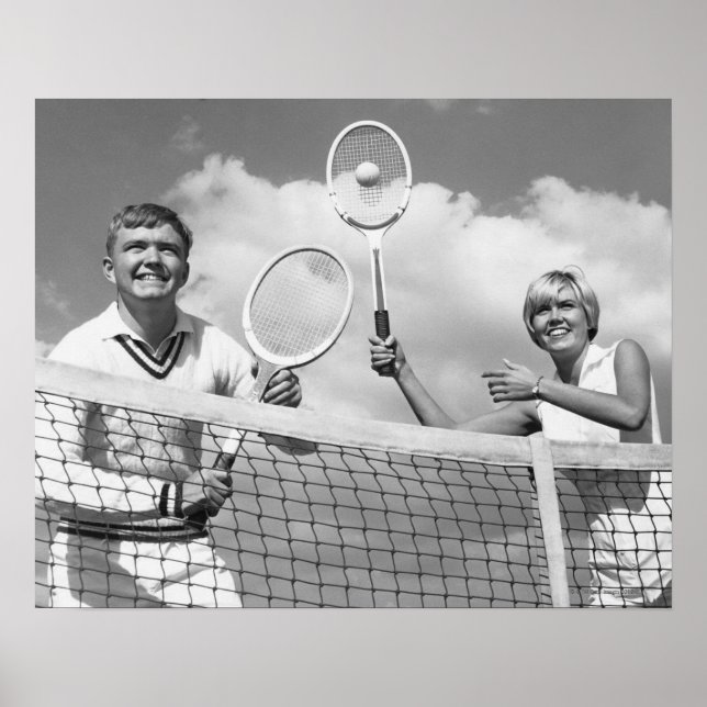 Man och Woman Plstickande tennis Poster (Framsidan)