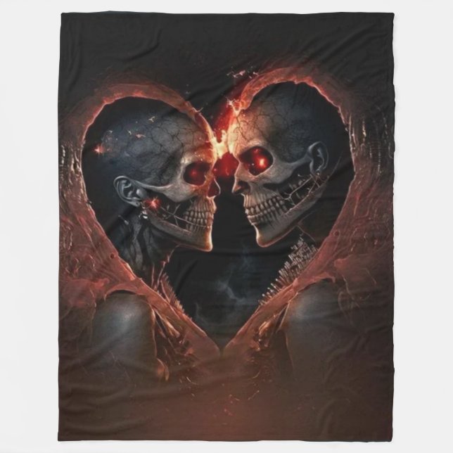 MAN OCH WOMAN SKELETON FLEECEFILT (Framsidan)