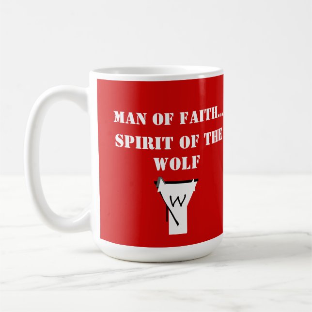 Man of Faith ...Spirit of The Wolf SHIRT Kaffemugg (Vänster)