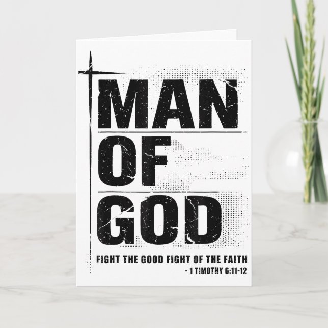 Man Of God Christian Dad Bible Verse Timothy 6 11  Kort (Framsida)