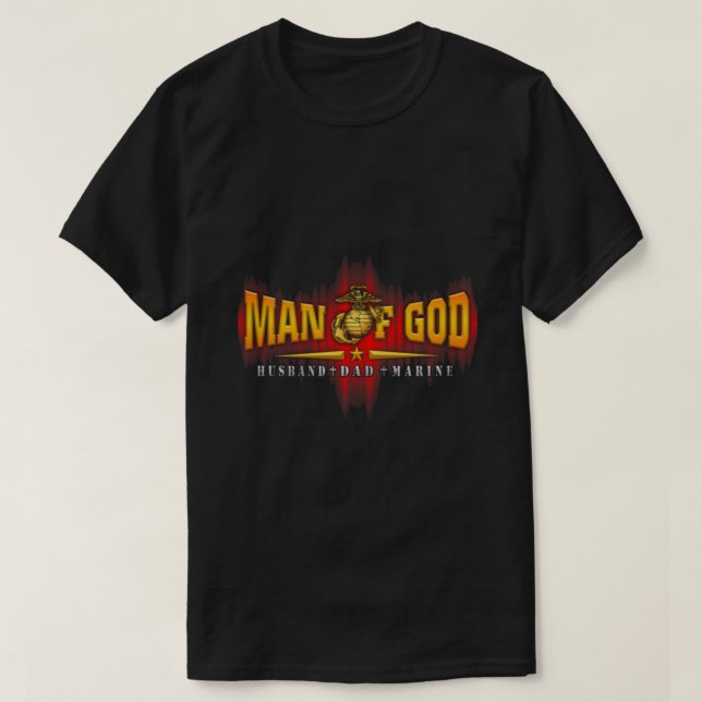 MAN OF GOD Marine T Shirt (Design framsida)
