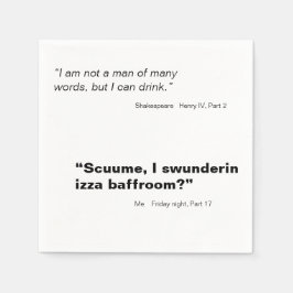 Man of Many Words Shakespeare Quote Cocktail Pappersservett