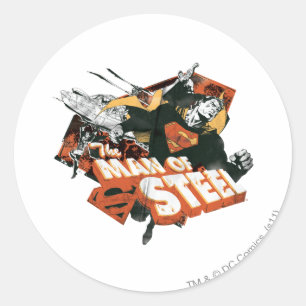 Man of Steel Collage Runt Klistermärke