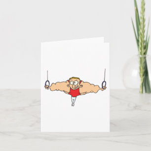 Man on Gymnastics Ringar Kort