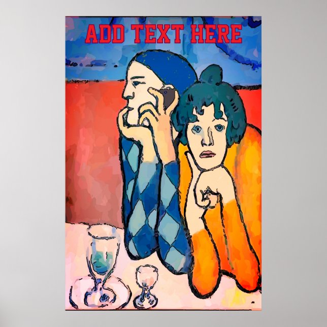 Man på Cell Mobil Abstrakt, Matisse Stil Poster (Framsidan)