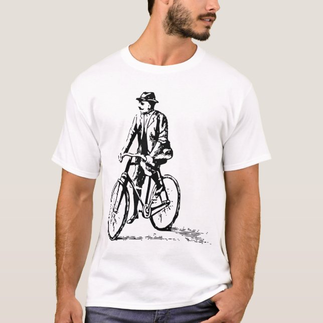 Man på en Bike - Black Tee (Framsida)