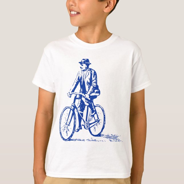 Man på en bike - flottan t-shirt (Framsida)