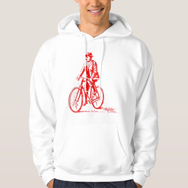 Man på en bike - Red Sweatshirt (Framsida)
