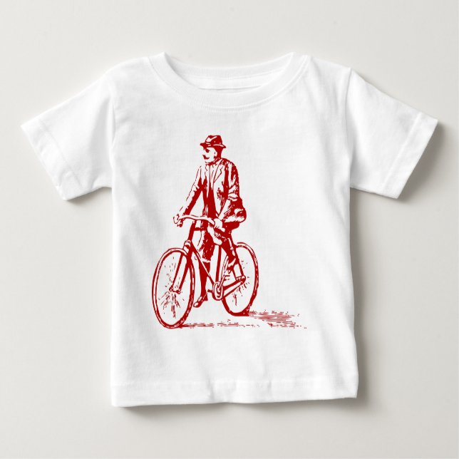 Man på en Bike - Ruby Red T Shirt (Framsida)