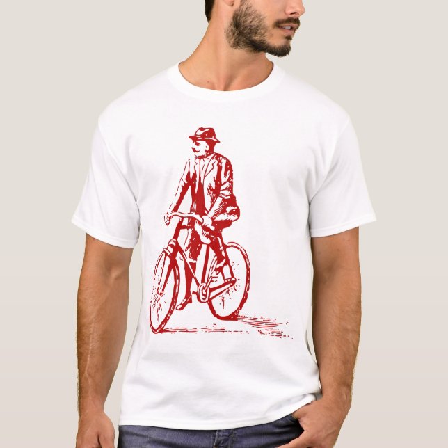 Man på en Bike - Ruby Red T Shirt (Framsida)