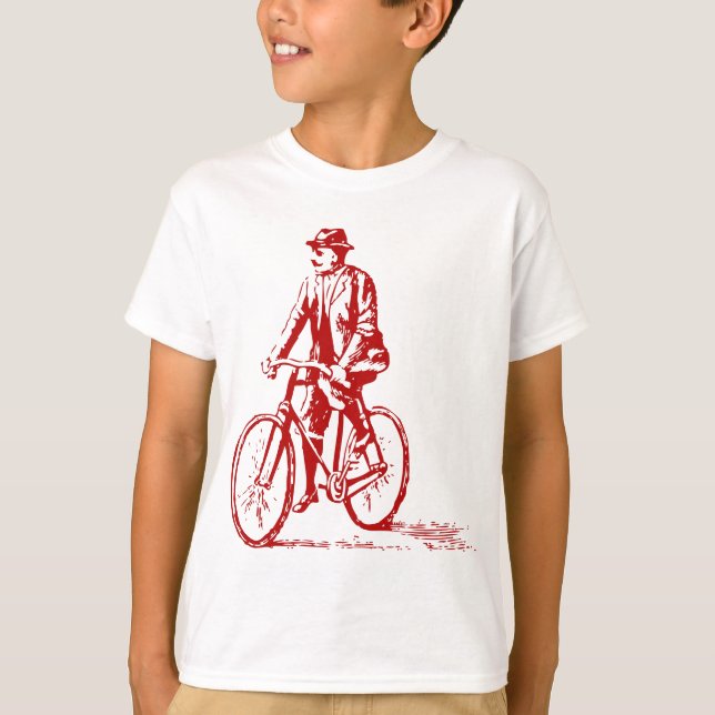 Man på en Bike - Ruby Red Tee Shirt (Framsida)