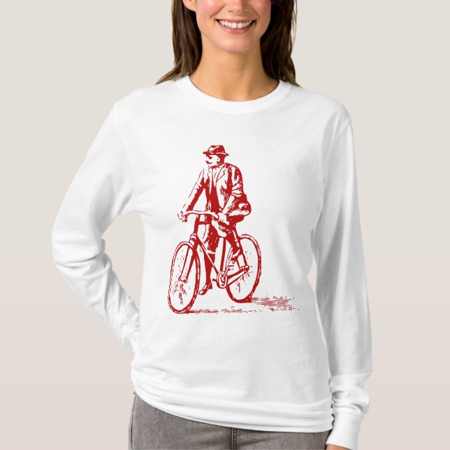 Man på en Bike - Ruby Red Tee Shirt (Framsida)