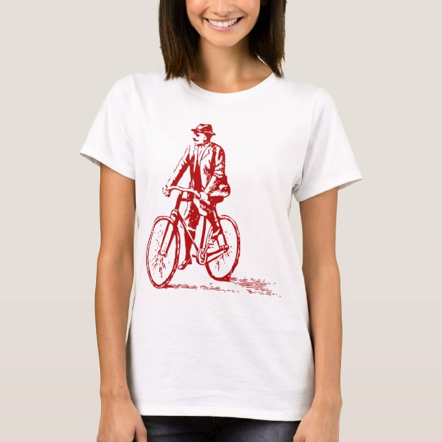 Man på en Bike - Ruby Red Tee Shirt (Framsida)