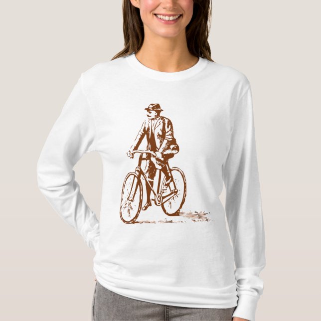 Man på en Bike - Walnut Brown T Shirt (Framsida)