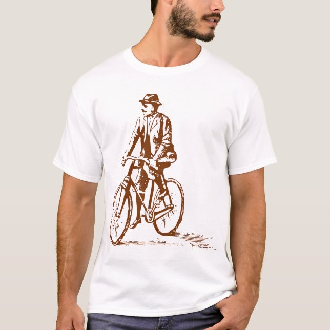 Man på en Bike - Walnut Brown T-shirt (Framsida)