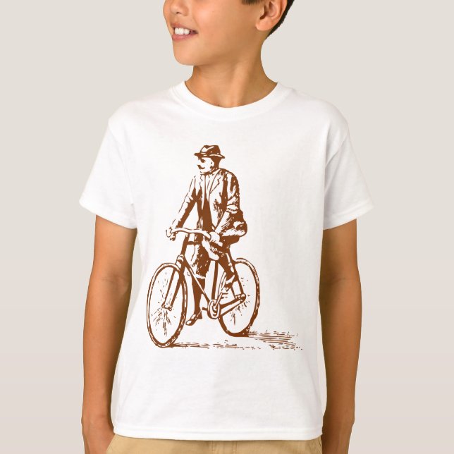 Man på en Bike - Walnut Brown Tee Shirt (Framsida)