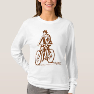 Man på en cykel - valnötbrunt t shirt