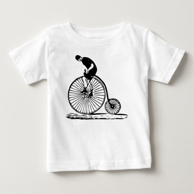 Man på en Penny Farthing - Black Tee (Framsida)