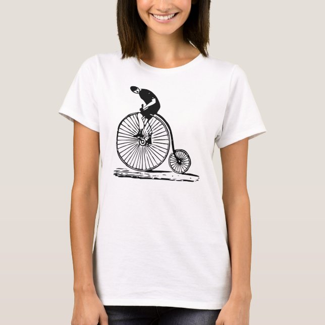 Man på en Penny Farthing - Black Tee (Framsida)