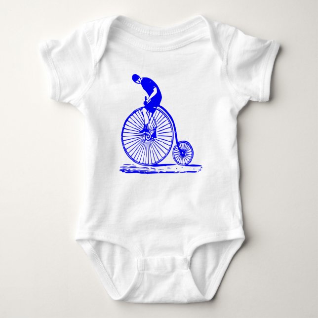 Man på en Penny Farthing - Blue T-shirt (Framsida)