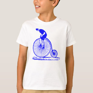 Man på en Penny Farthing - Blue Tee