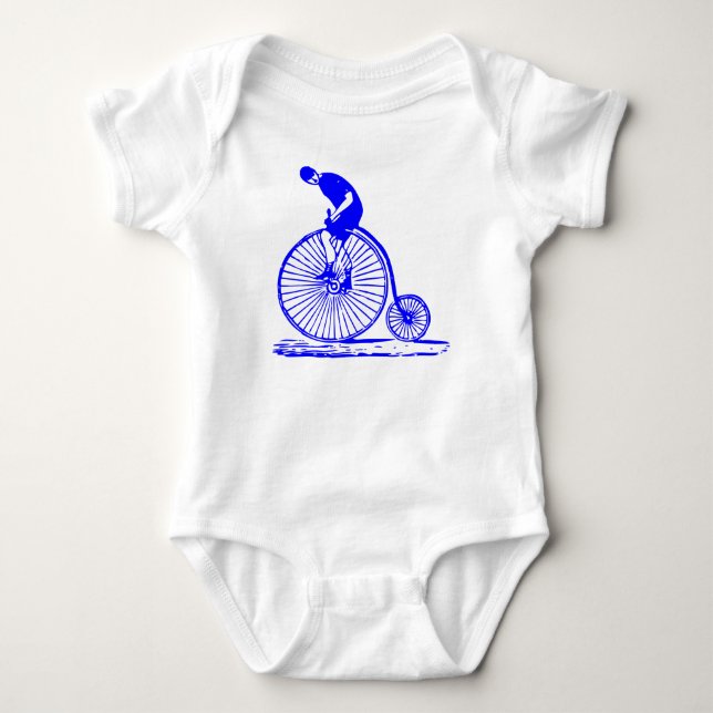 Man på en Penny Farthing - Blue Tröja (Framsida)