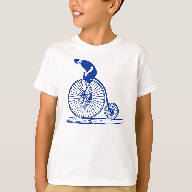 Man på en Penny Farthing - flottan T Shirt (Framsida)