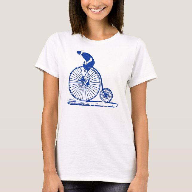 Man på en Penny Farthing - flottan T-shirt (Framsida)
