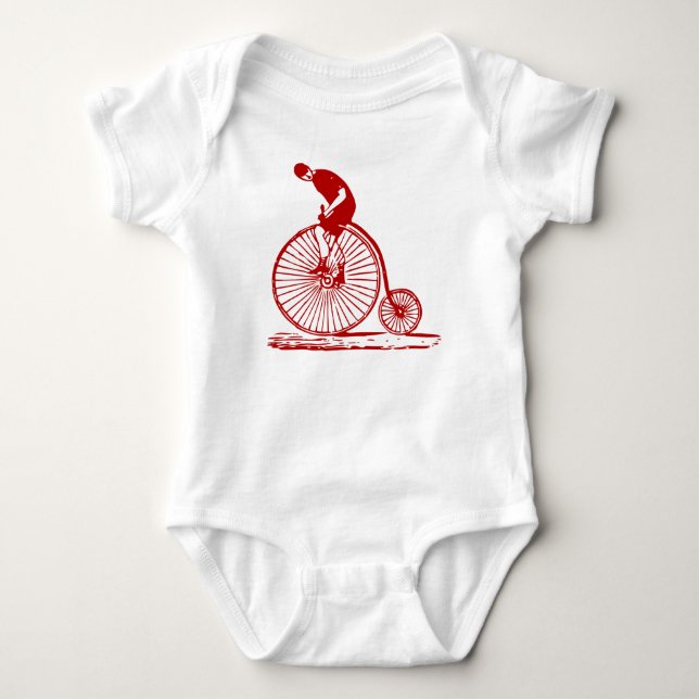 Man på en Penny Farthing - Ruby Red T-shirt (Framsida)