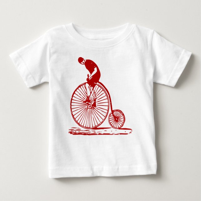 Man på en Penny Farthing - Ruby Red Tee (Framsida)