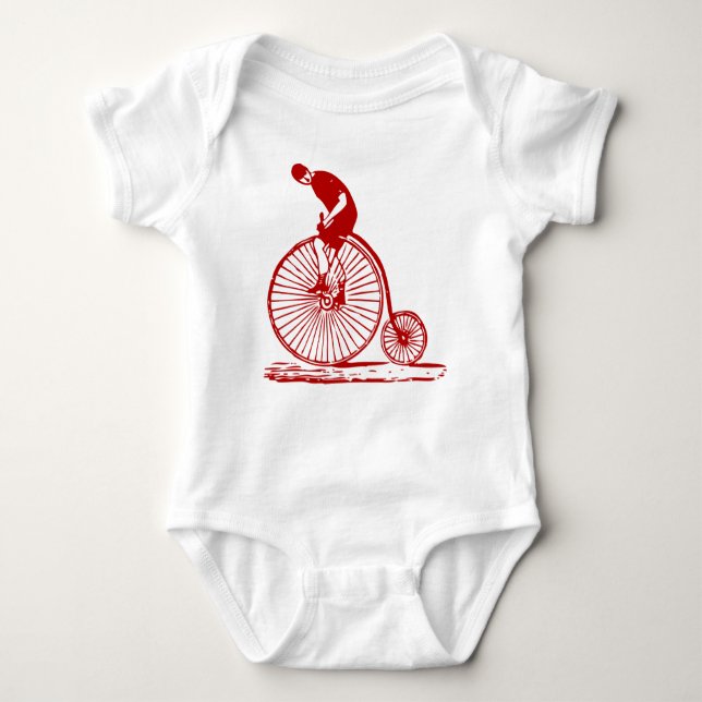 Man på en Penny Farthing - Ruby Red Tee (Framsida)