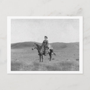 Man på häst med Slain Antelope Photograph Vykort