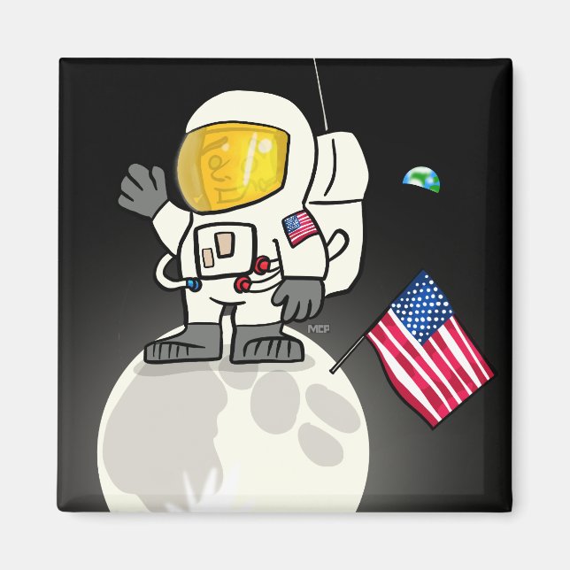 Man på Måne Magnet (Framsidan)