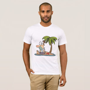 Man på ömanar för A öde T-tröja T-shirt